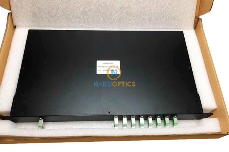 8 Channels 1470~1610nm CWDM MUX+DEMUX BIDI 1U Aluminum Chassis E2000 ...